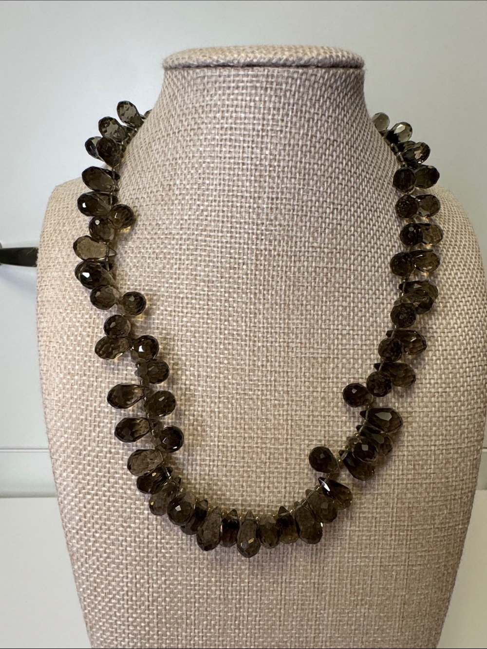 Smoky Quartz Teardrop Necklace - Women Jewelry